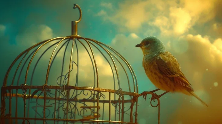 stockcake bird outside cage 322007 medium